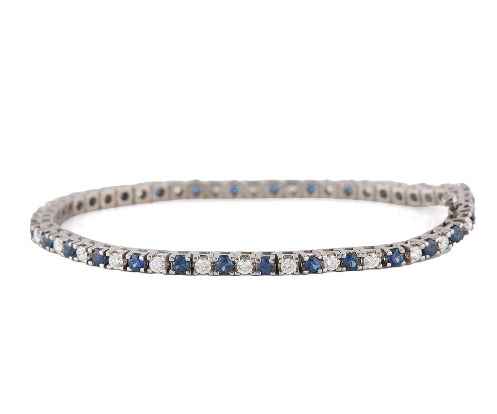 2.50ctw Blue Sapphire and 1.50ctw Diamond Tennis Bracelet in 14K