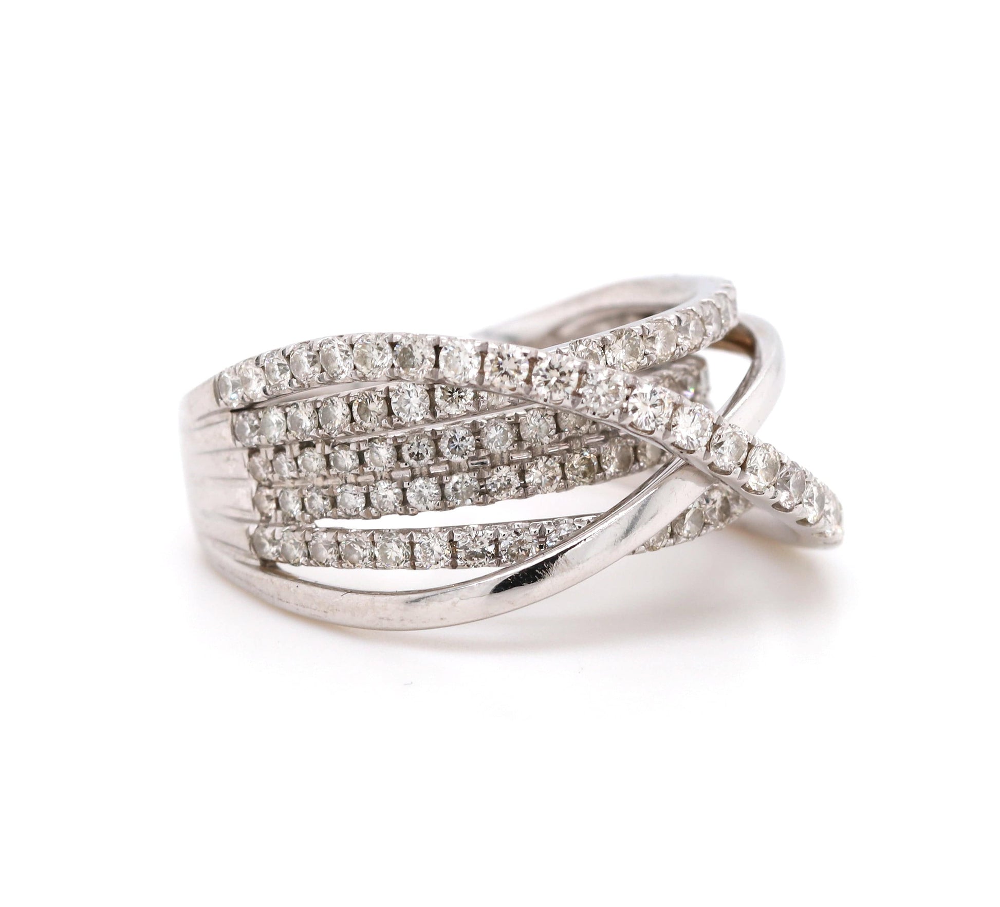 1.51ctw Diamond Crossover Ring in 14K