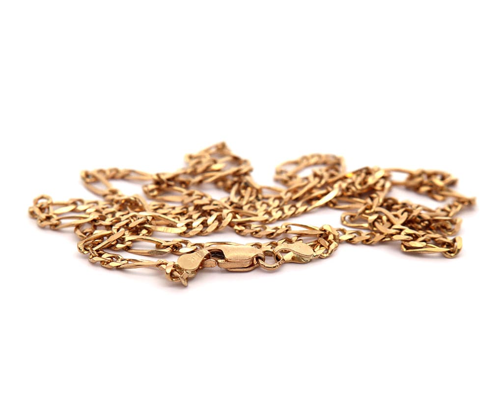 3.0MM Polished Figaro Link Chain Necklace in 14K