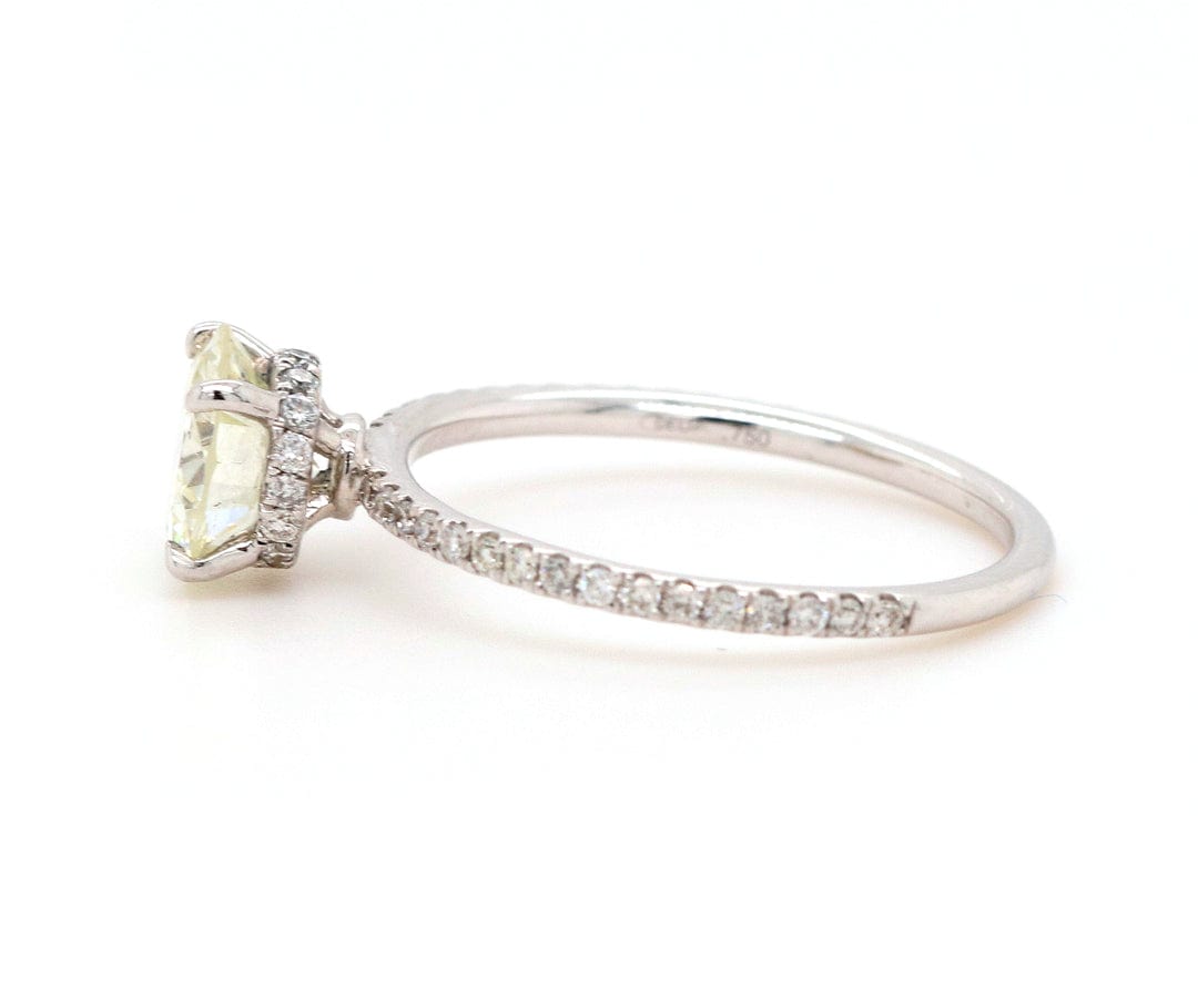 1.45ctw Round Diamond Under Halo Straight Engagement Ring in 18K