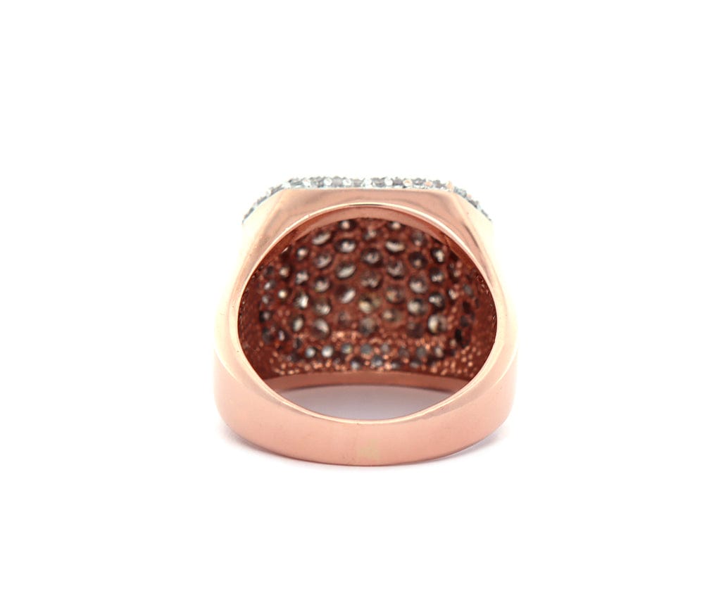 2.25ctw Chocolate and White Diamond Cluster Cushion Frame Ring in 14K