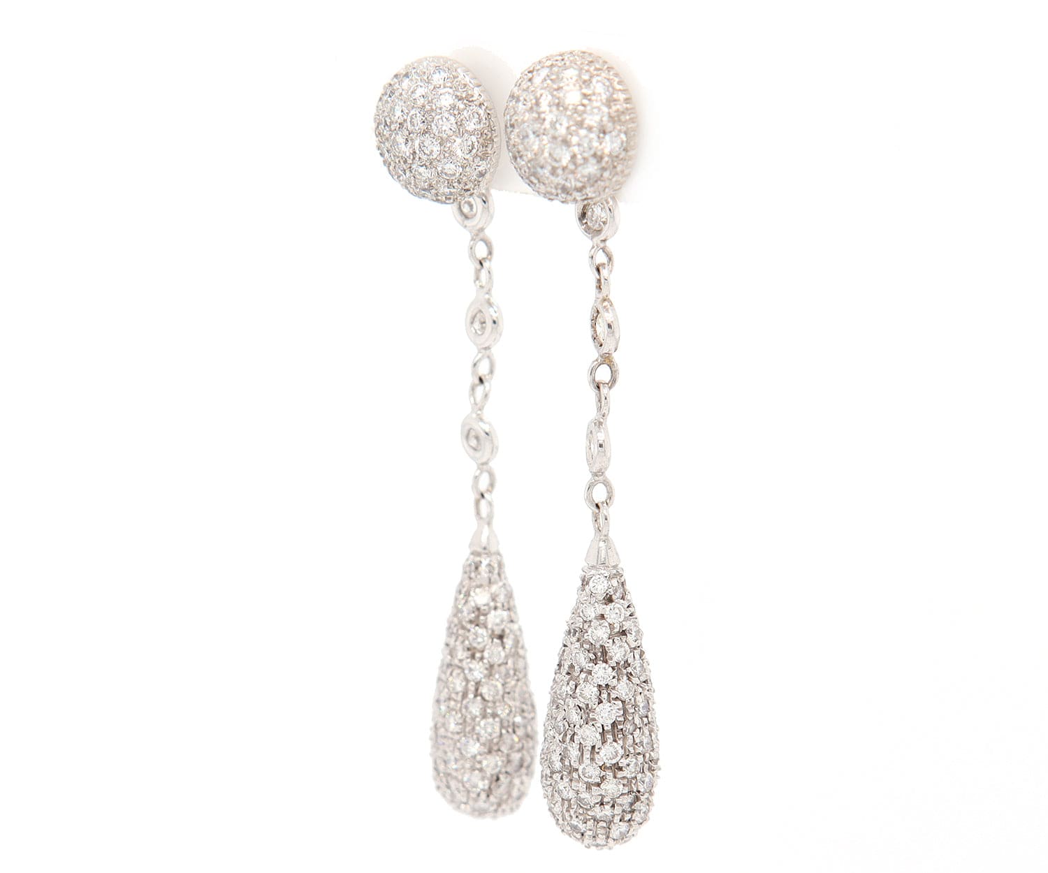 2.00ctw Pave Diamond Dome Style Dangle Earrings in 18K