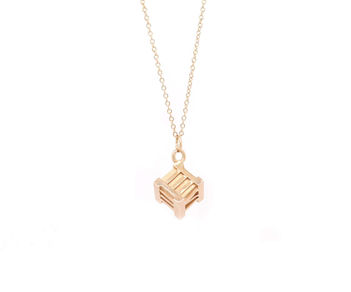 Tiffany & Co. Atlas Cube Pendant Necklace in 18K