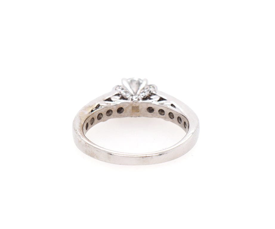 1.10ctw Round Diamond Straight Milgrain Engagement Ring in 14K