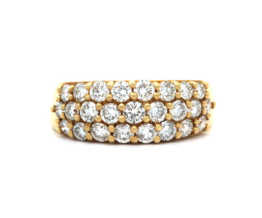 1.50ctw Round Diamond Triple Row Band Ring in 18K