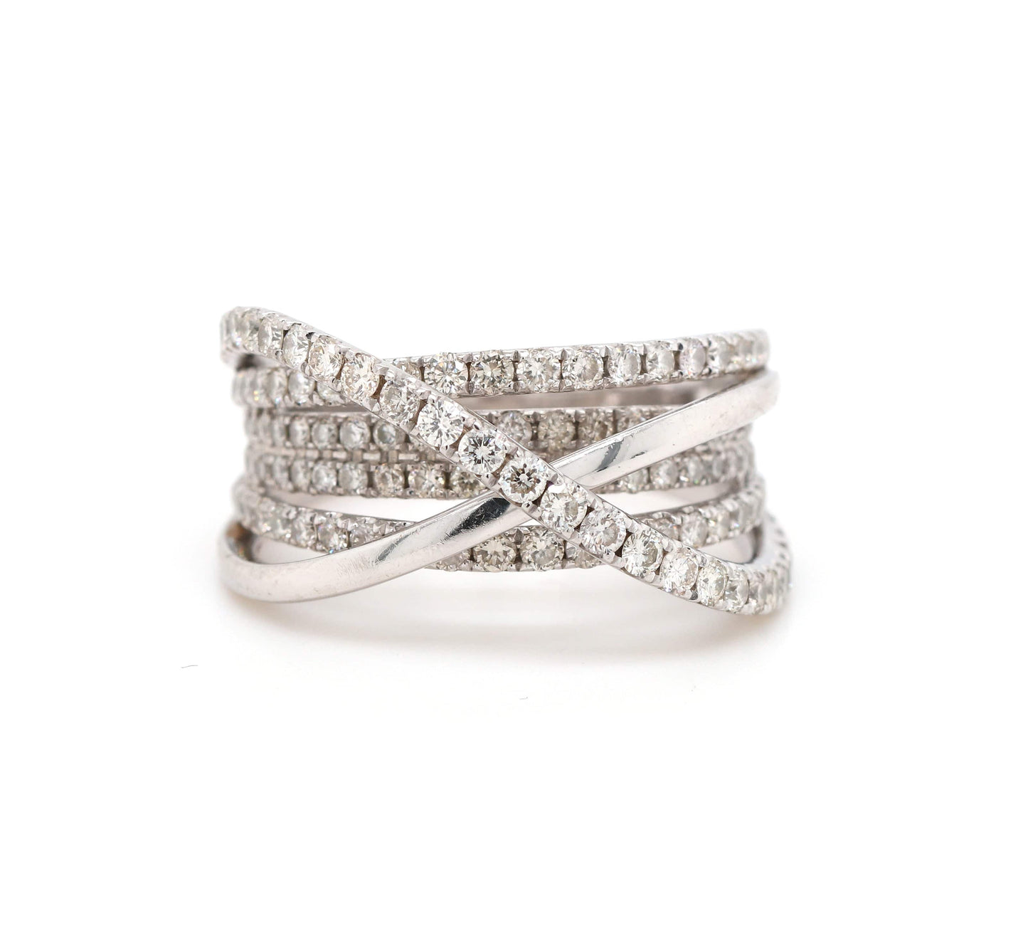 1.51ctw Diamond Crossover Ring in 14K