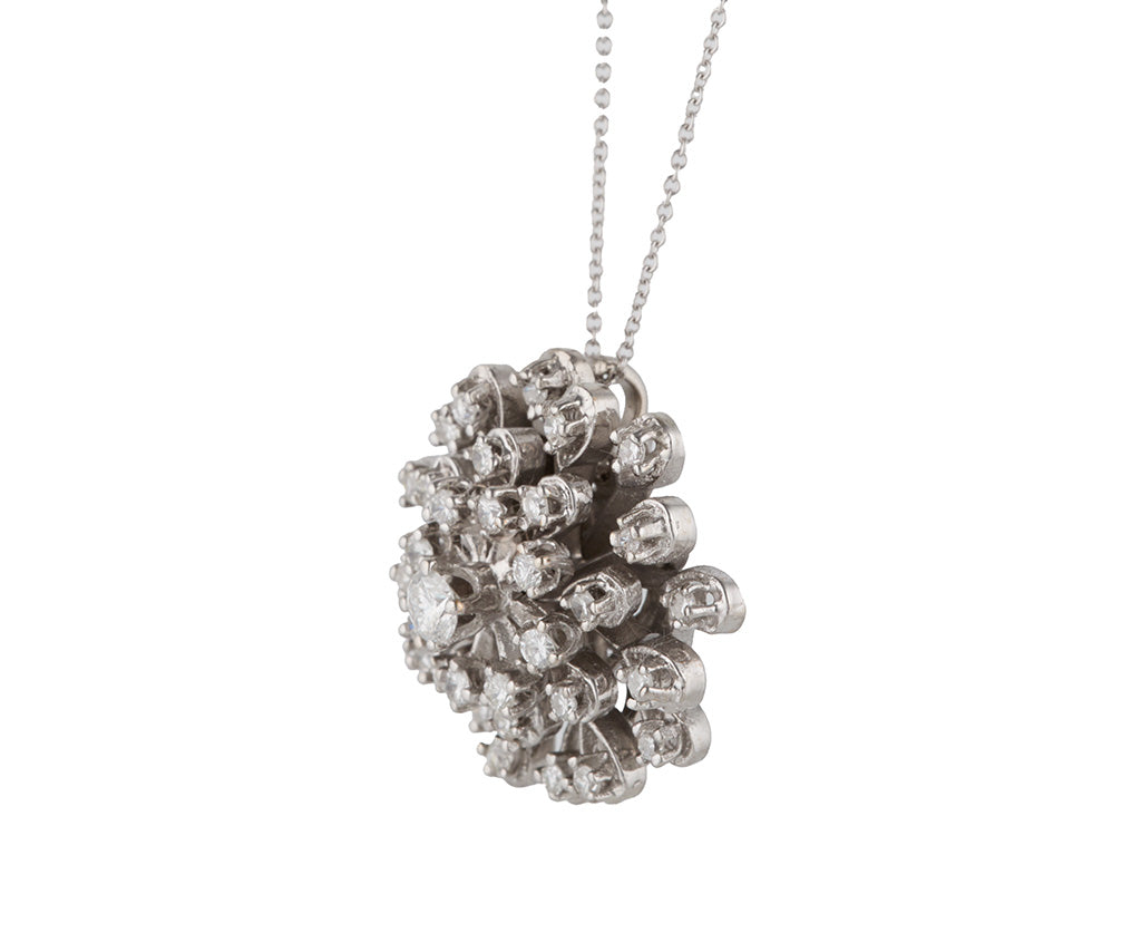 1.50ctw Diamond Floral Cluster Pendant Necklace in 14K