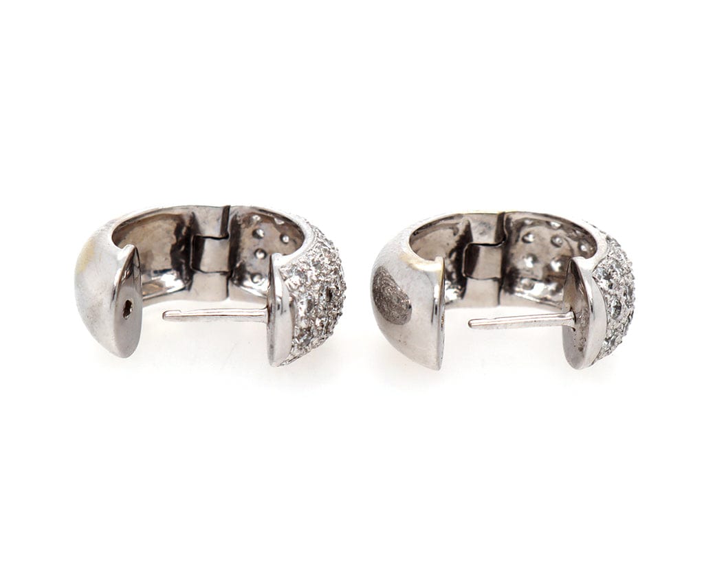 1.22ctw Pave Diamond Huggie Hoop Earrings in 18K