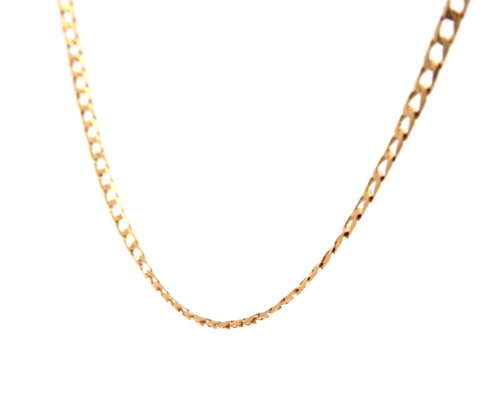 3.0MM Polished Cuban Link Chain Necklace in 18K