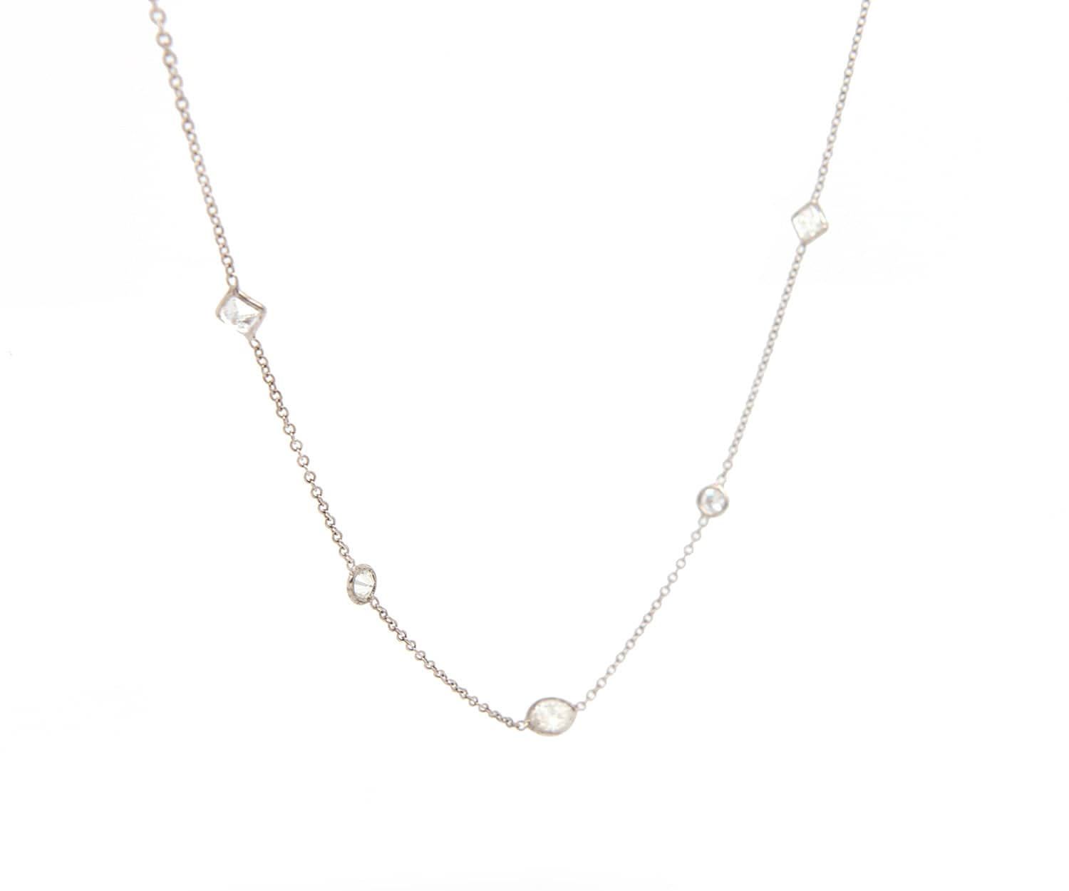 2.04ctw Round Diamond by the Yard Fifteen Station Necklace in 14K