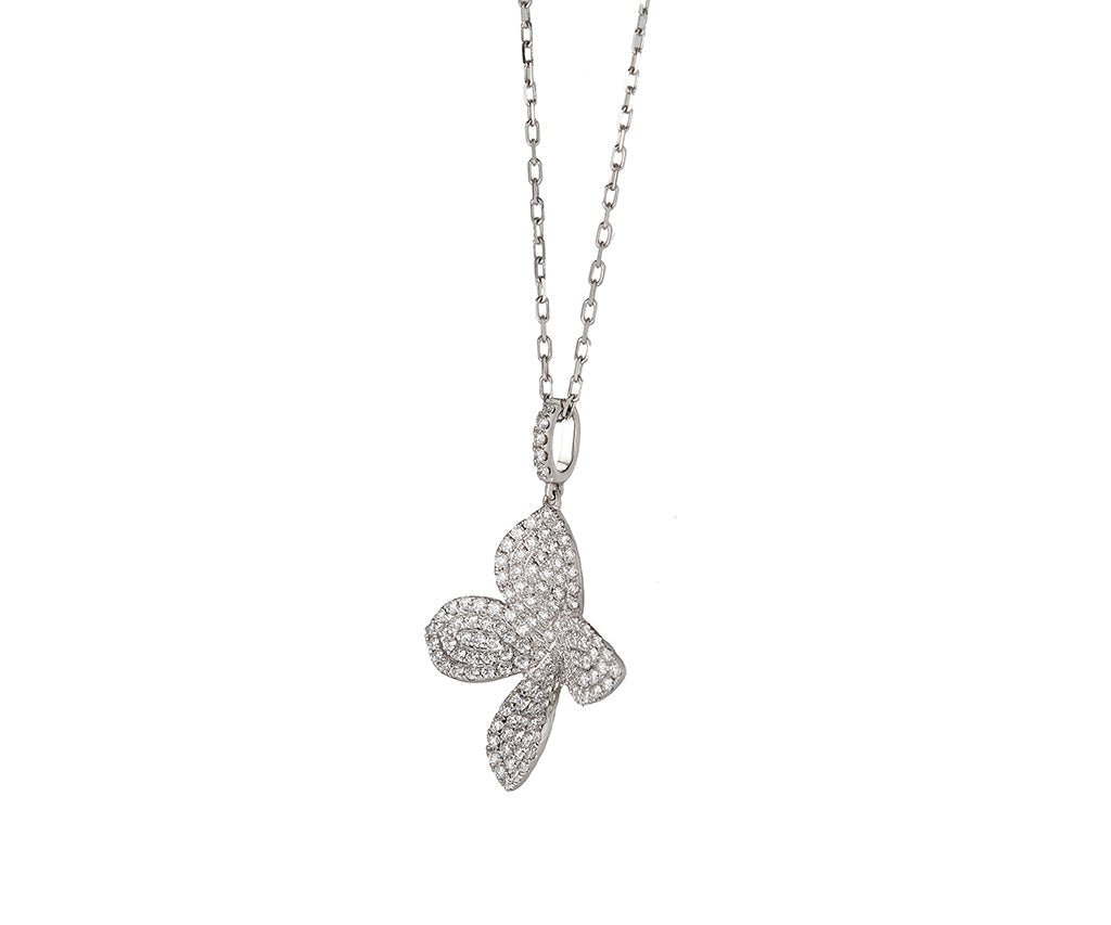 Afarin 0.97ctw Pave Diamond Garden Flower Pendant Necklace in 18K