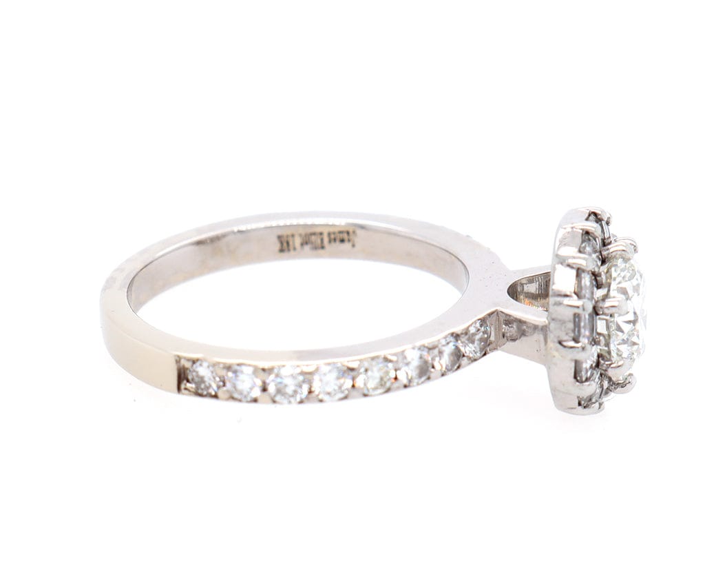 2.06ctw Round Diamond Halo Engagement Ring in 18K