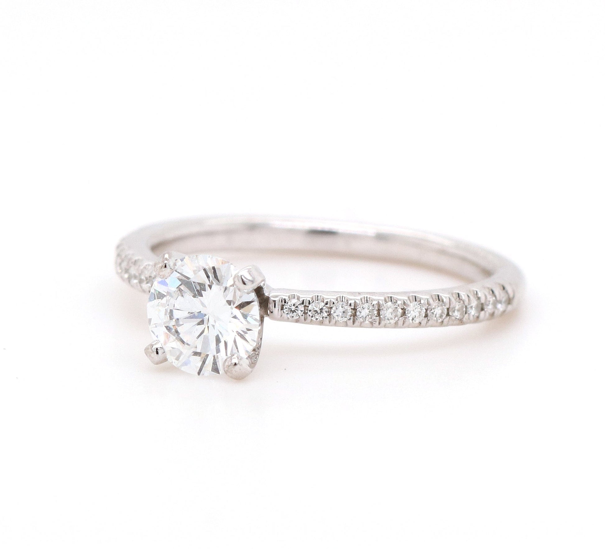 0.81ctw Round Diamond Straight Engagement Ring in 14K