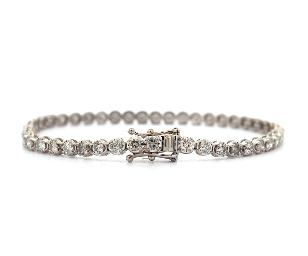 3.35ctw Round Diamond Tennis Bracelet in 14K