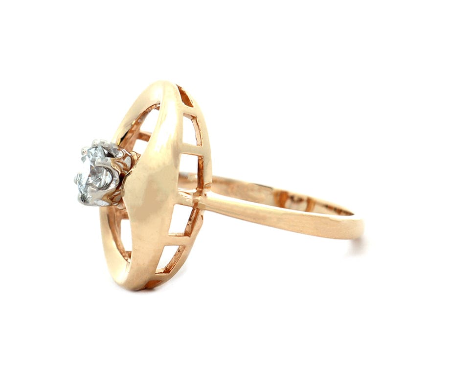 0.40ct Round Diamond Gucci Style Ring in 14K