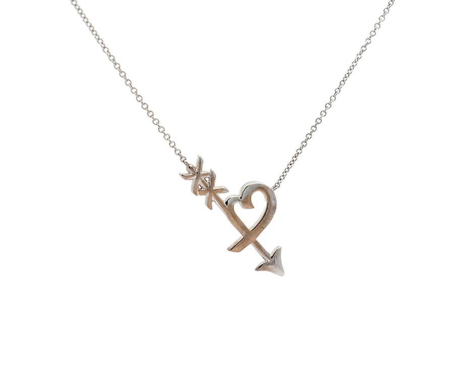 Tiffany & Co. 0.21ctw Diamond Paloma Picasso Heart & Arrow Pendant Necklace 18K