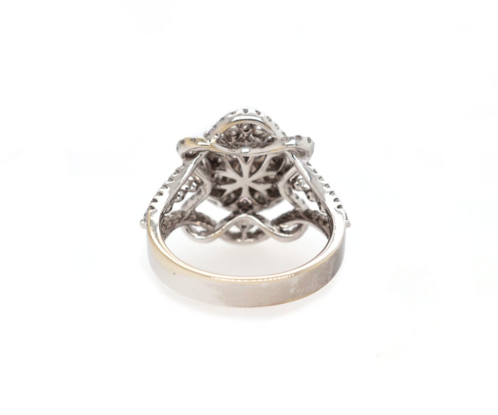 1.47ctw Diamond Cluster Swirl Frame Ring in 18K