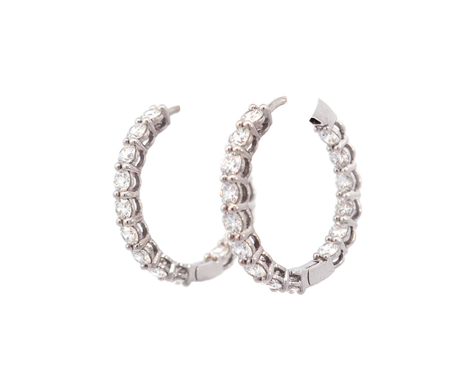 Tiffany & Co. 2.39ctw Diamond Medium Inside Out Hoop Earrings in Platinum