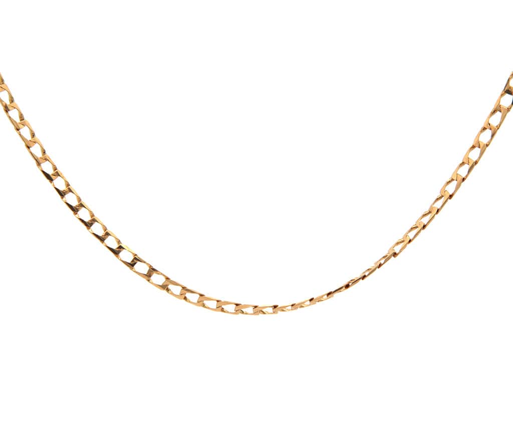 3.0MM Polished Cuban Link Chain Necklace in 18K