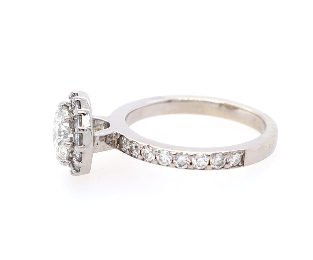 2.06ctw Round Diamond Halo Engagement Ring in 18K