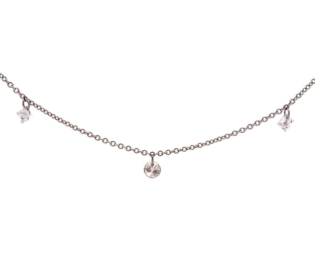 0.76ctw Princess and Round Cut Floating Station Necklace in 14K