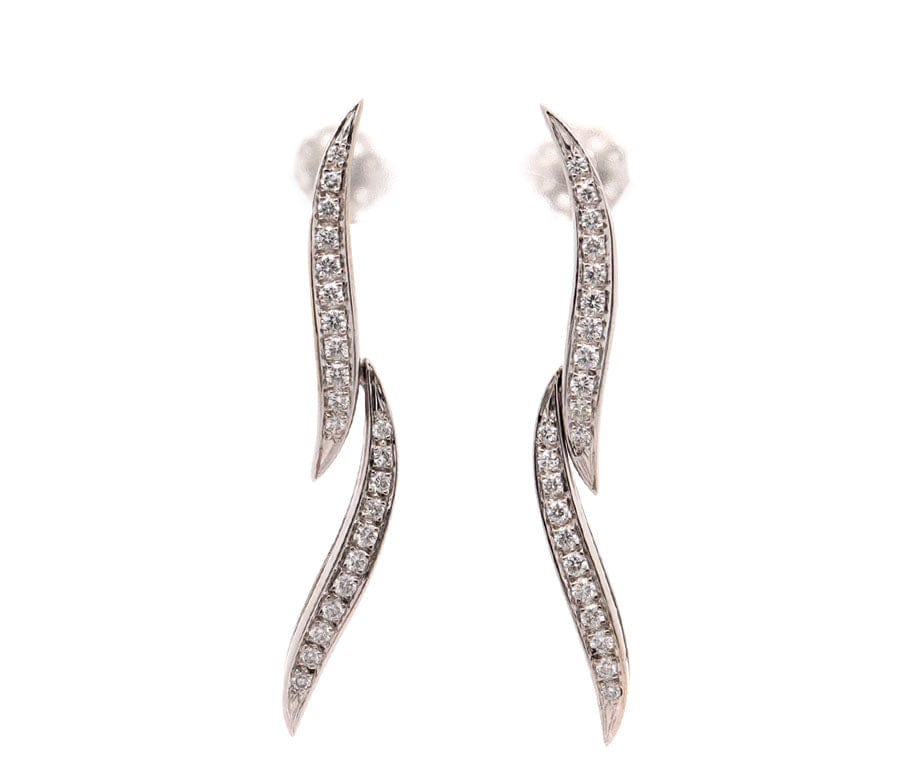 0.65ctw Diamond Leaf Shaped Drop Earrings in 18K