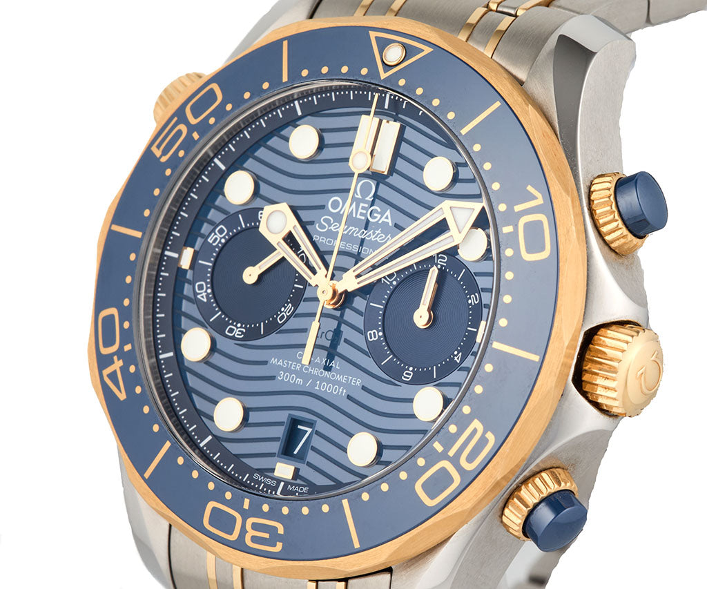 2021 Omega Seamaster Diver 44MM Chronograph Blue Dial Men's Watch