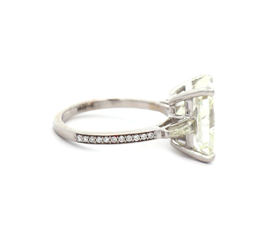 5.90ctw Radiant Baguette and Round Diamond Straight Engagement Ring in 14K