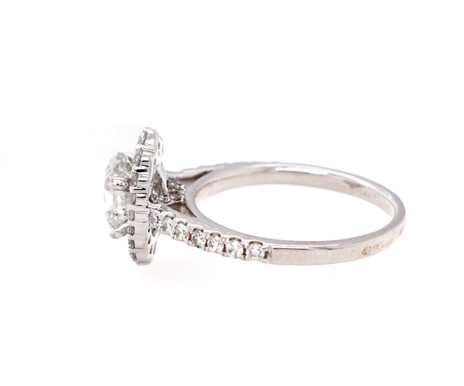 1.50ctw Oval and Round Diamond Frame Engagement Ring in 14K