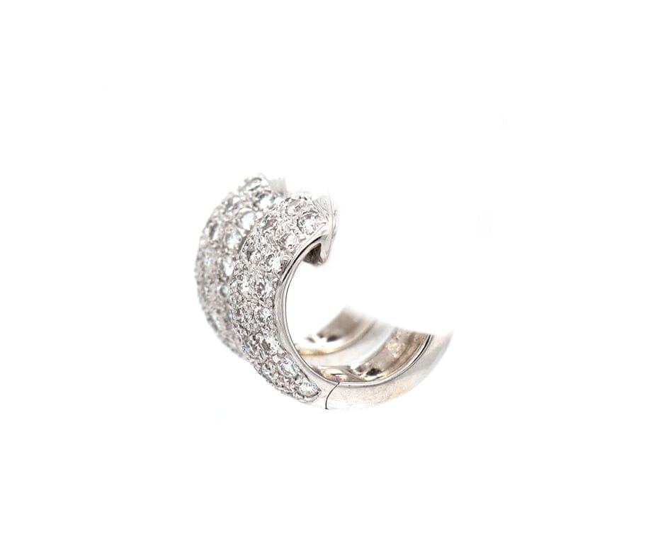 1.22ctw Pave Diamond Huggie Hoop Earrings in 18K