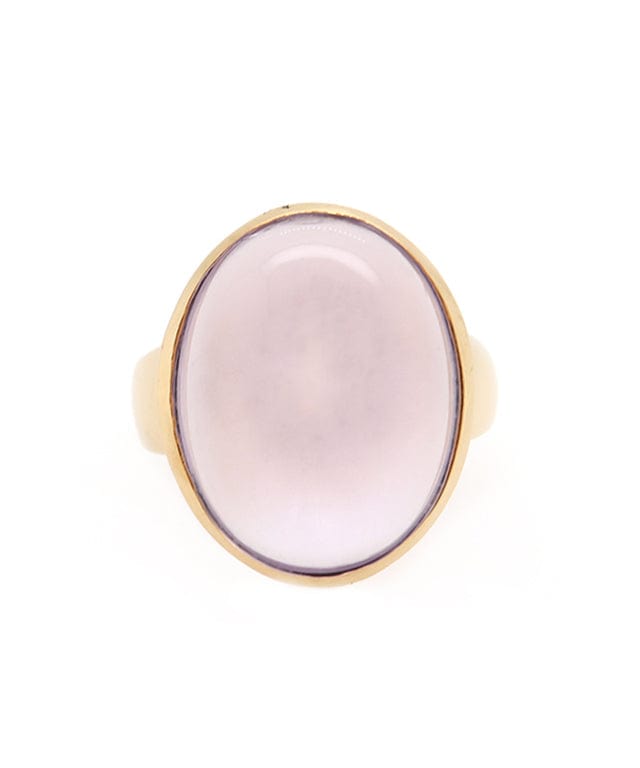 Tito Pedrini Cabochon Amethyst Solitaire Ring in 18K