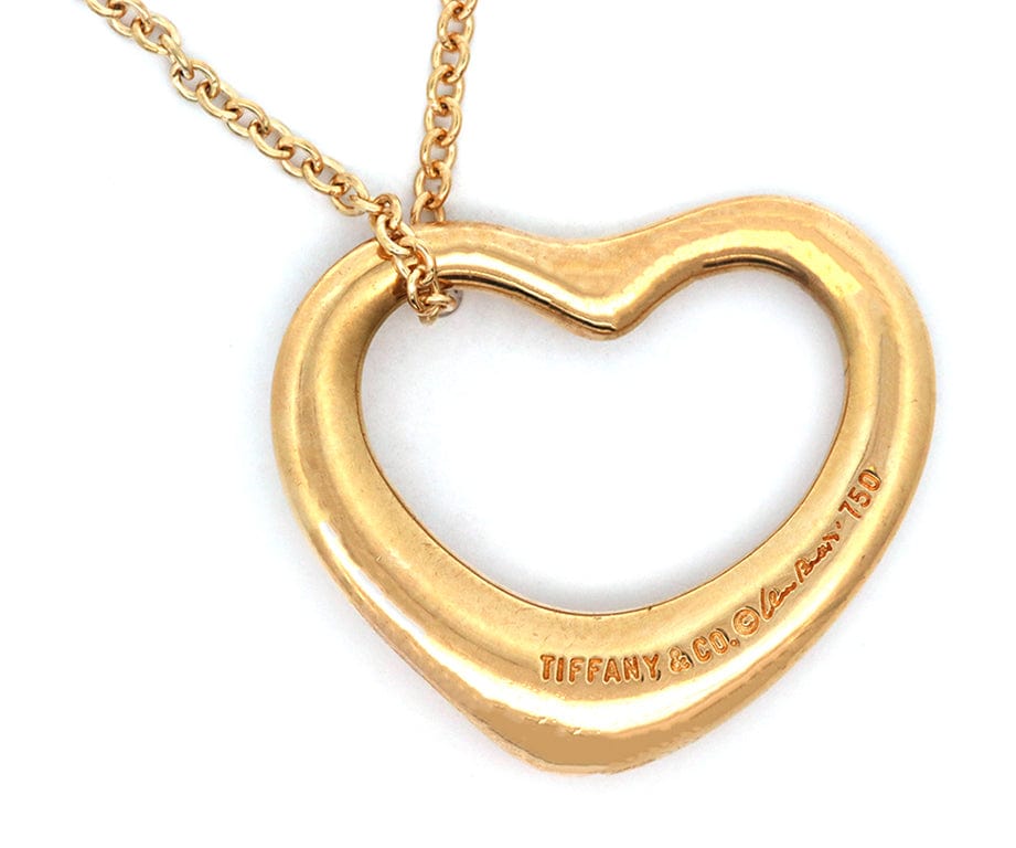 Tiffany & Co. Elsa Peretti Open Heart Pendant Necklace in 18K