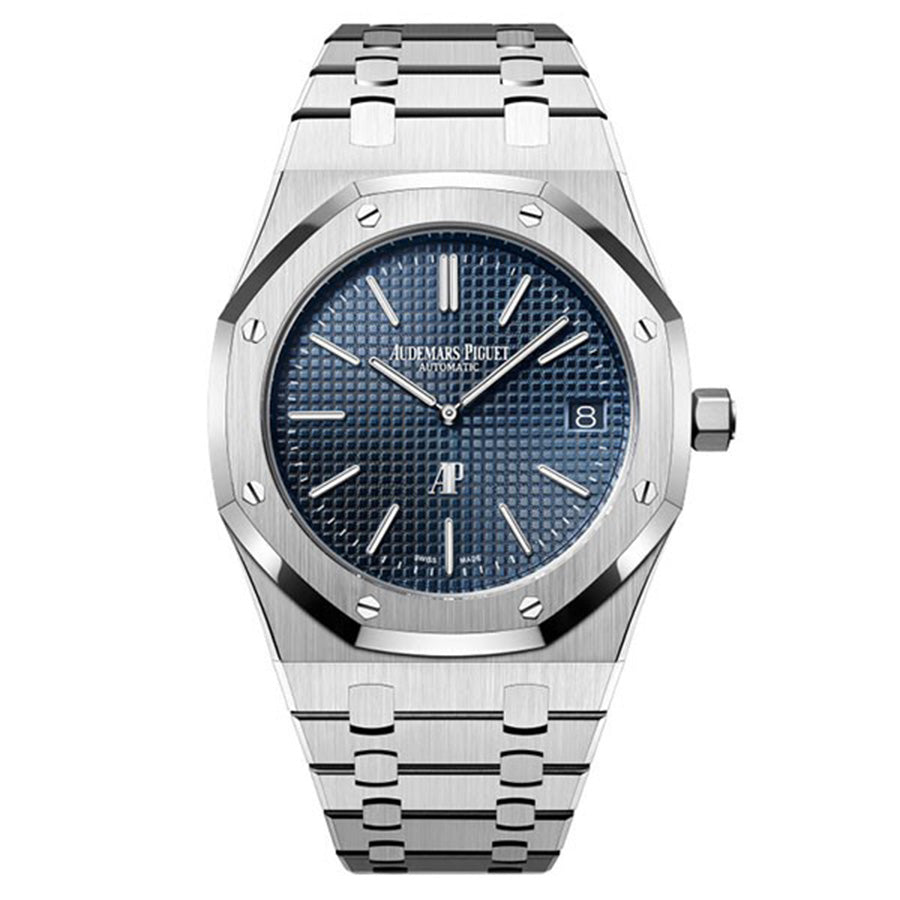 Audemars Piguet "50th Anniversary" Royal Oak Steel Blue Dial 16202ST.OO.1240ST.01 Full Set