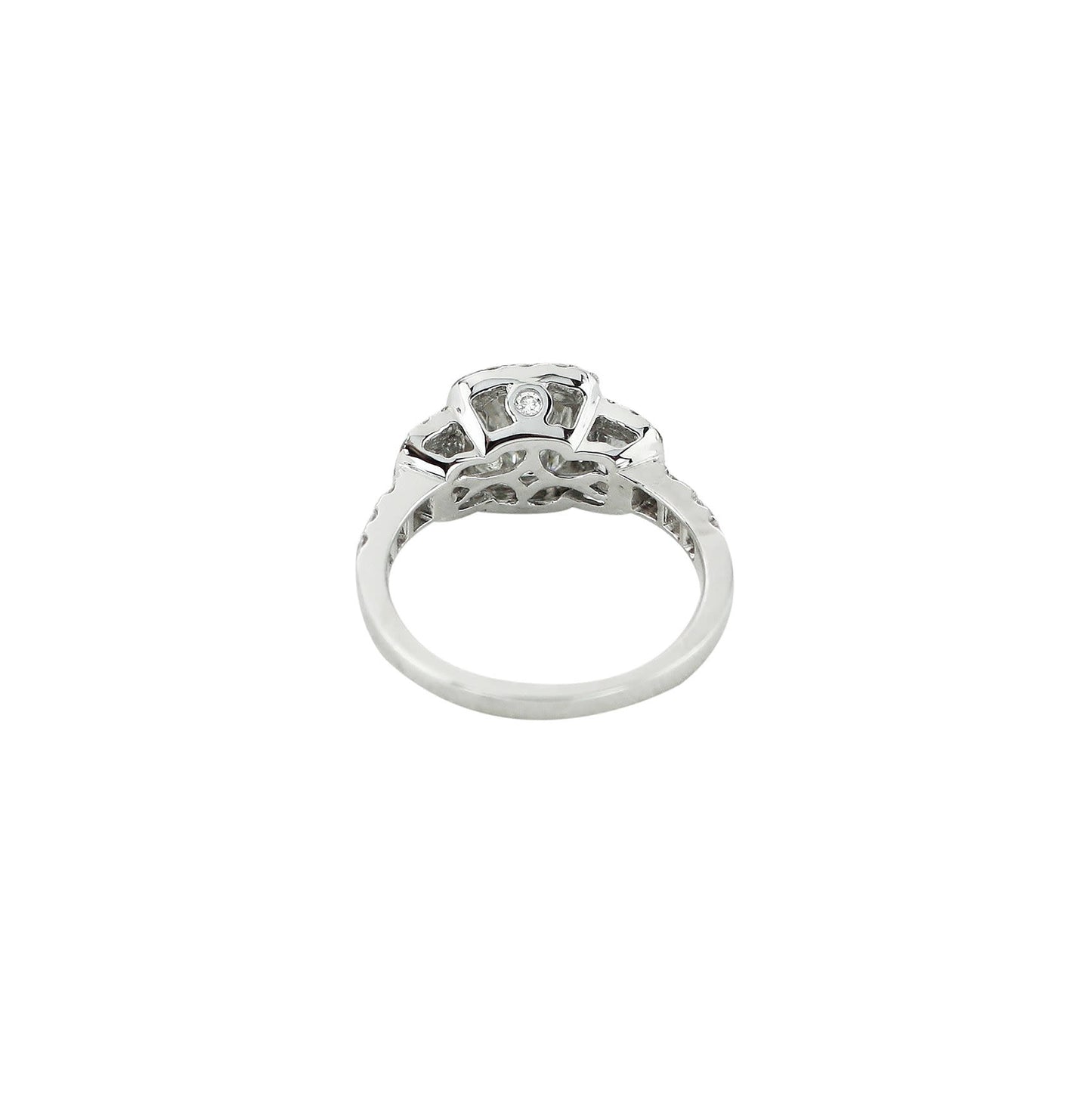 Triple Stone Emerald Cut Engagement Ring