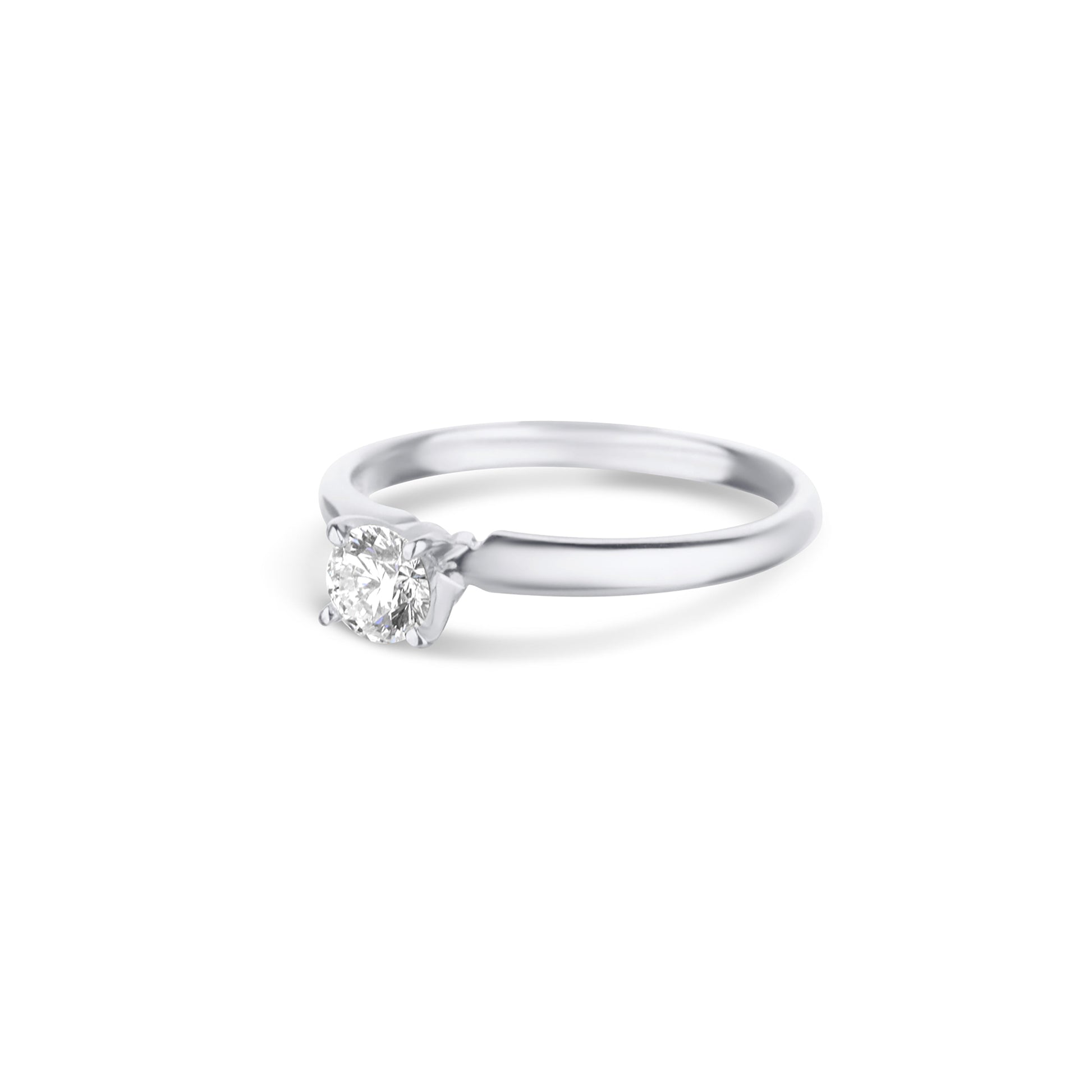 14K White Gold Diamond Solitaire Engagement Ring