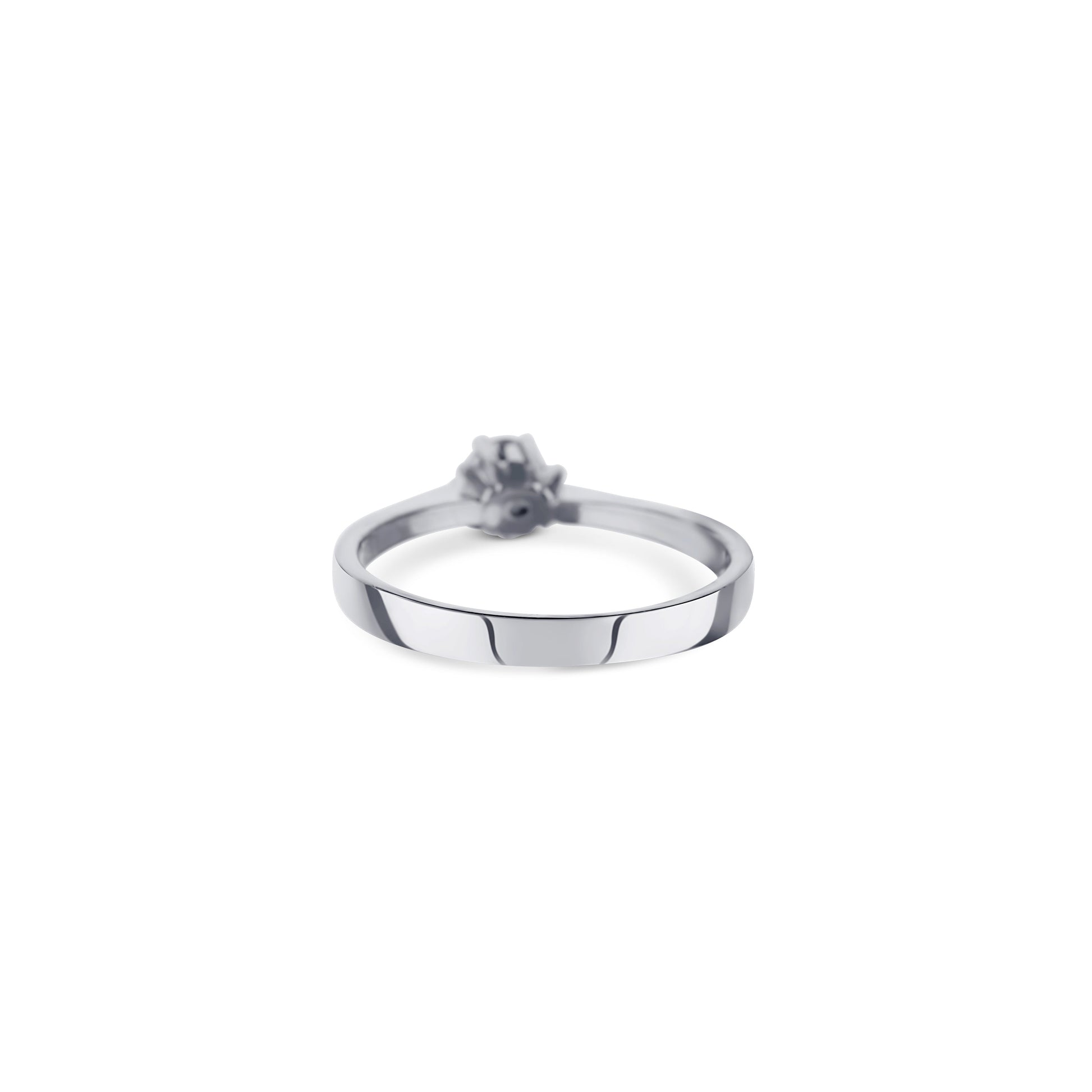 14K White Gold Round Cut Solitaire Engagement Ring