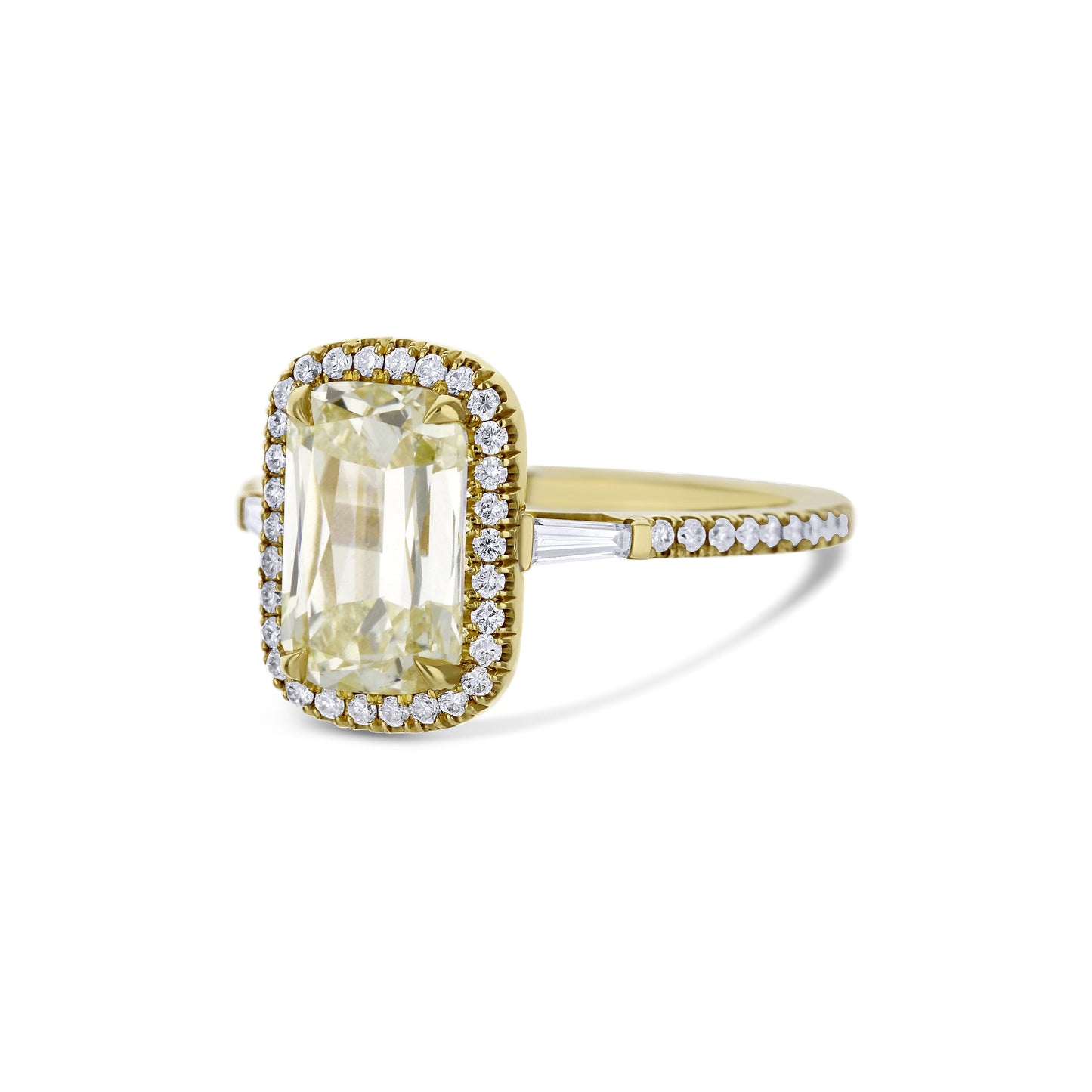 18K Yellow Gold Ashoka With A 2.16 Karat Diamond And Halo