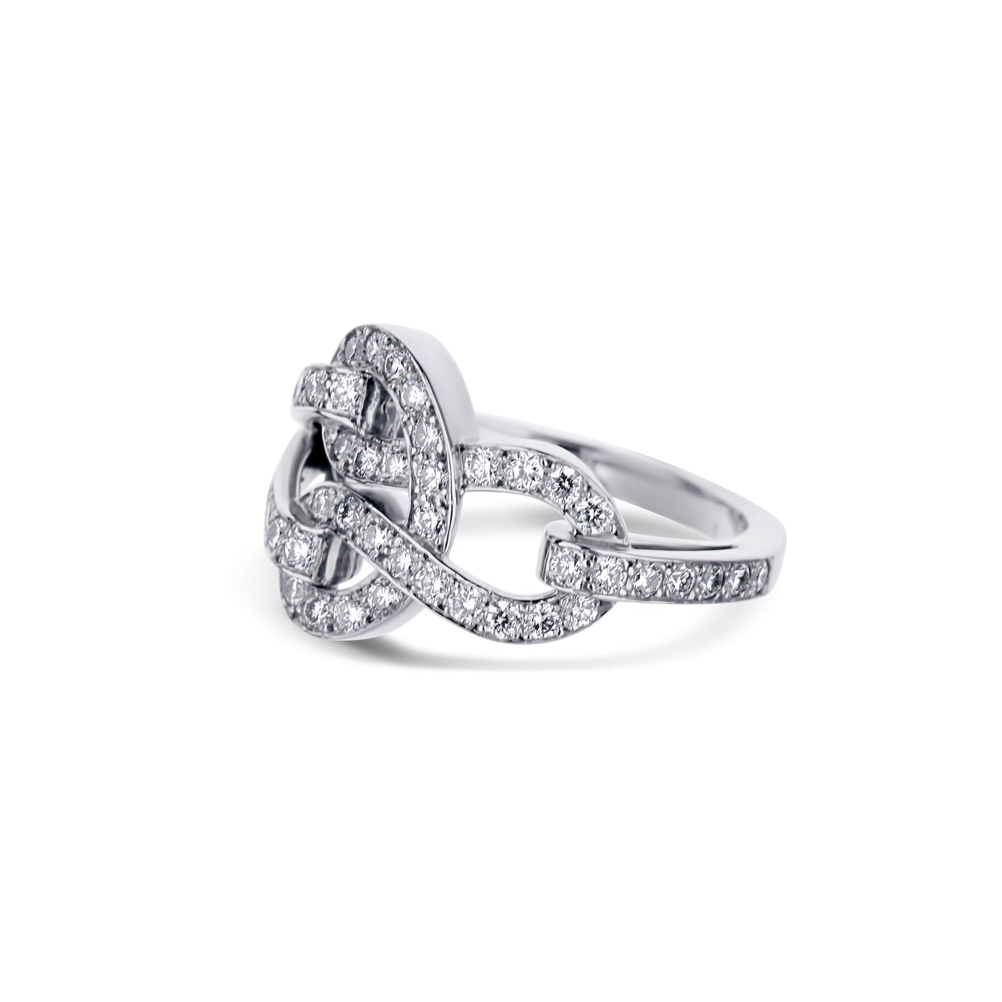 18K White Gold "Cartier" Style Love Knot Ring