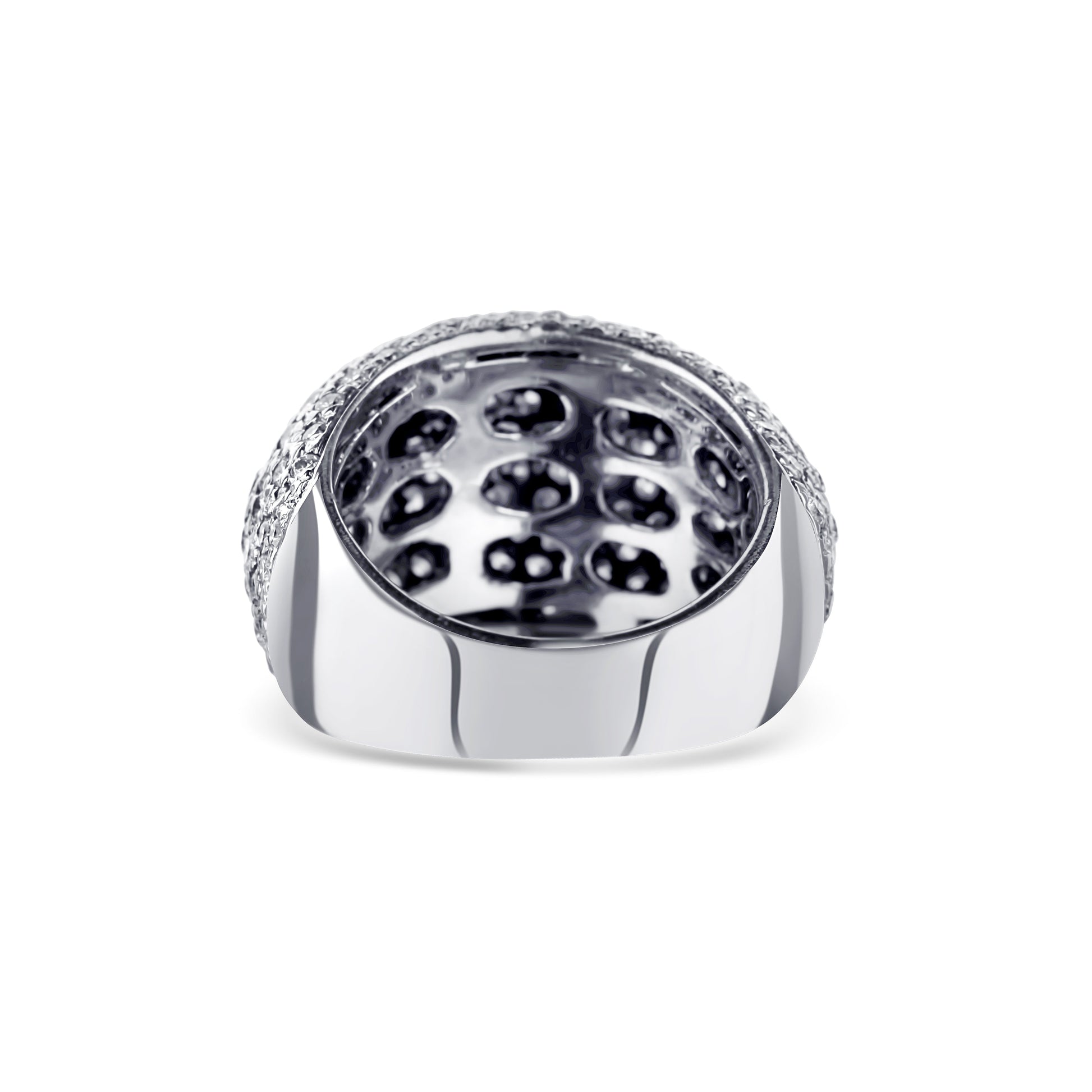 18K White Gold Pave Diamond Dome Ring