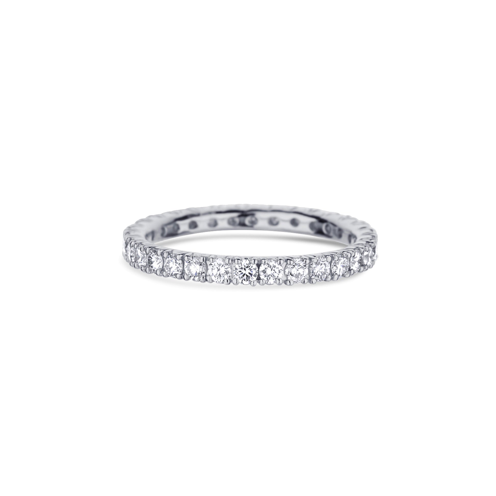 18K White Gold Round Diamond Eternity Band