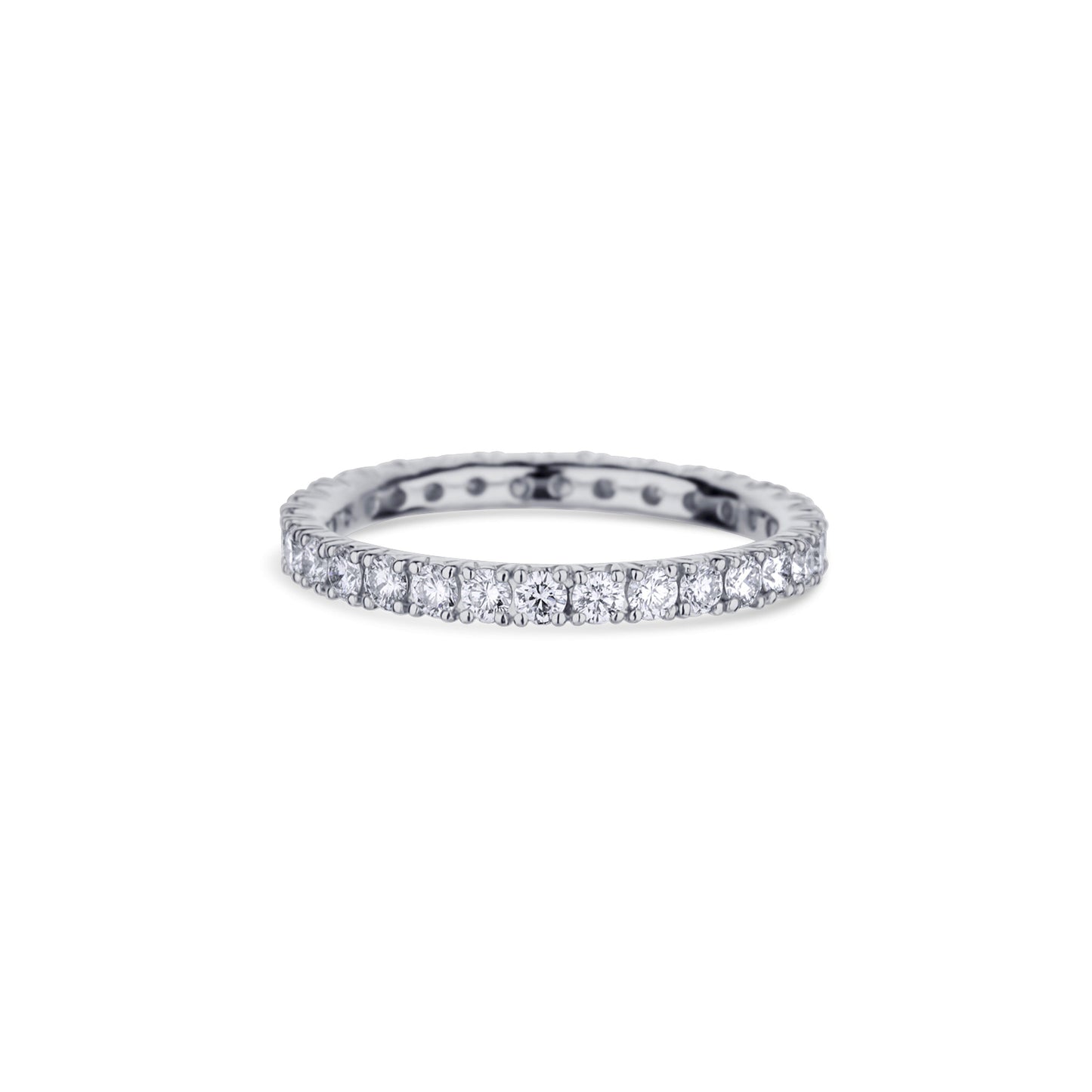 18K White Gold Round Diamond Eternity Band