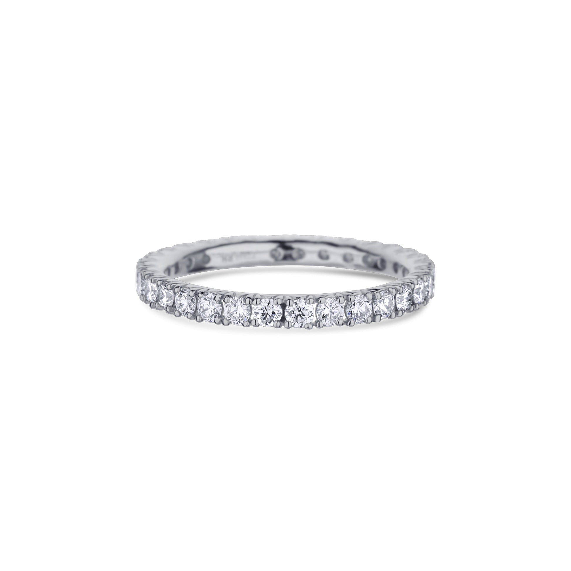 18K White Gold Round Diamond Eternity Band