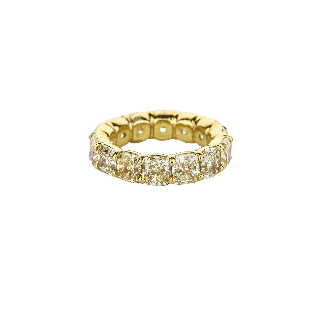 18K Gold Yellow Cushion-Cut Fancy Yellow Diamond Eternity Band