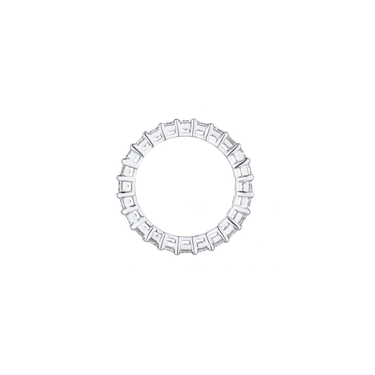 14K White Gold Emerald Cut Diamond Eternity Band 3.55Ctw