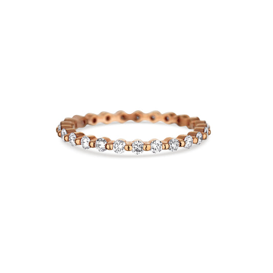 18K Rose Gold Petite Diamond Eternity Band