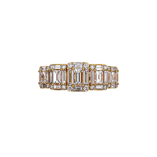 18K Rose Gold Diamond Design Half Band