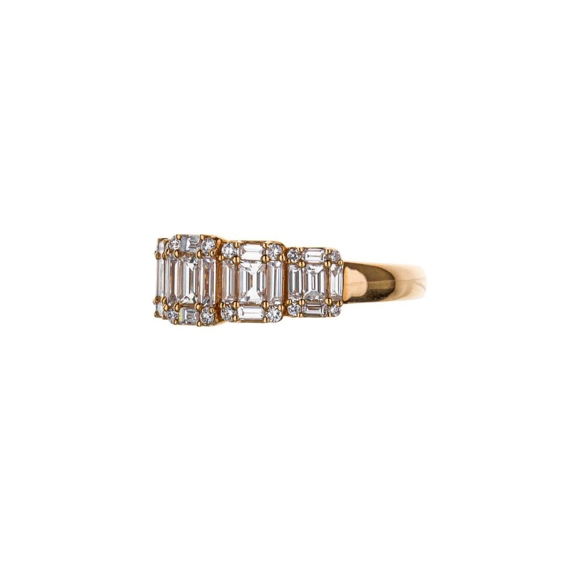 18K Rose Gold Diamond Design Half Band