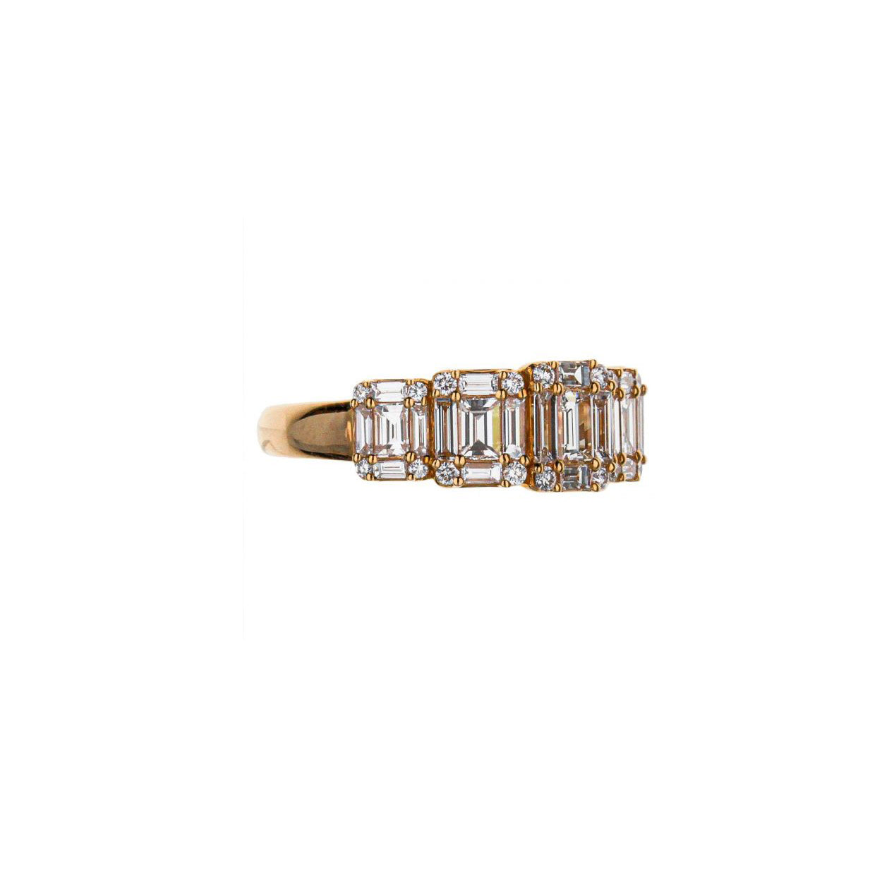 18K Rose Gold Diamond Design Half Band