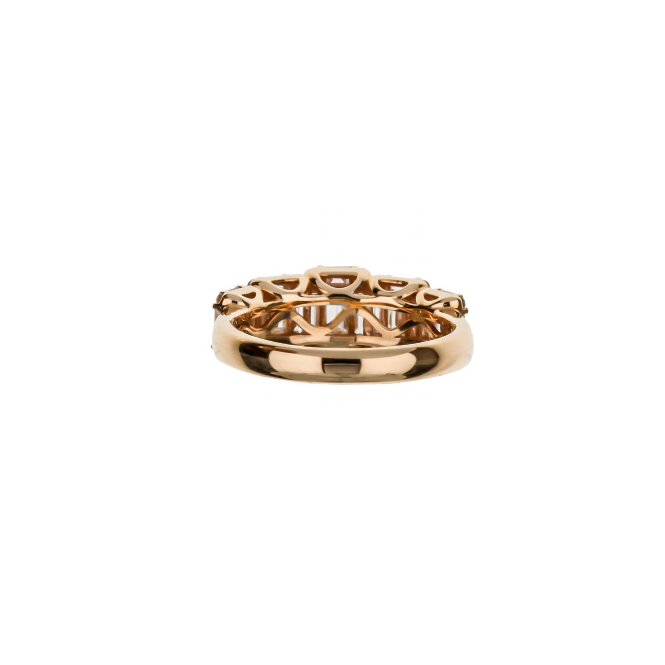 18K Rose Gold Diamond Design Half Band