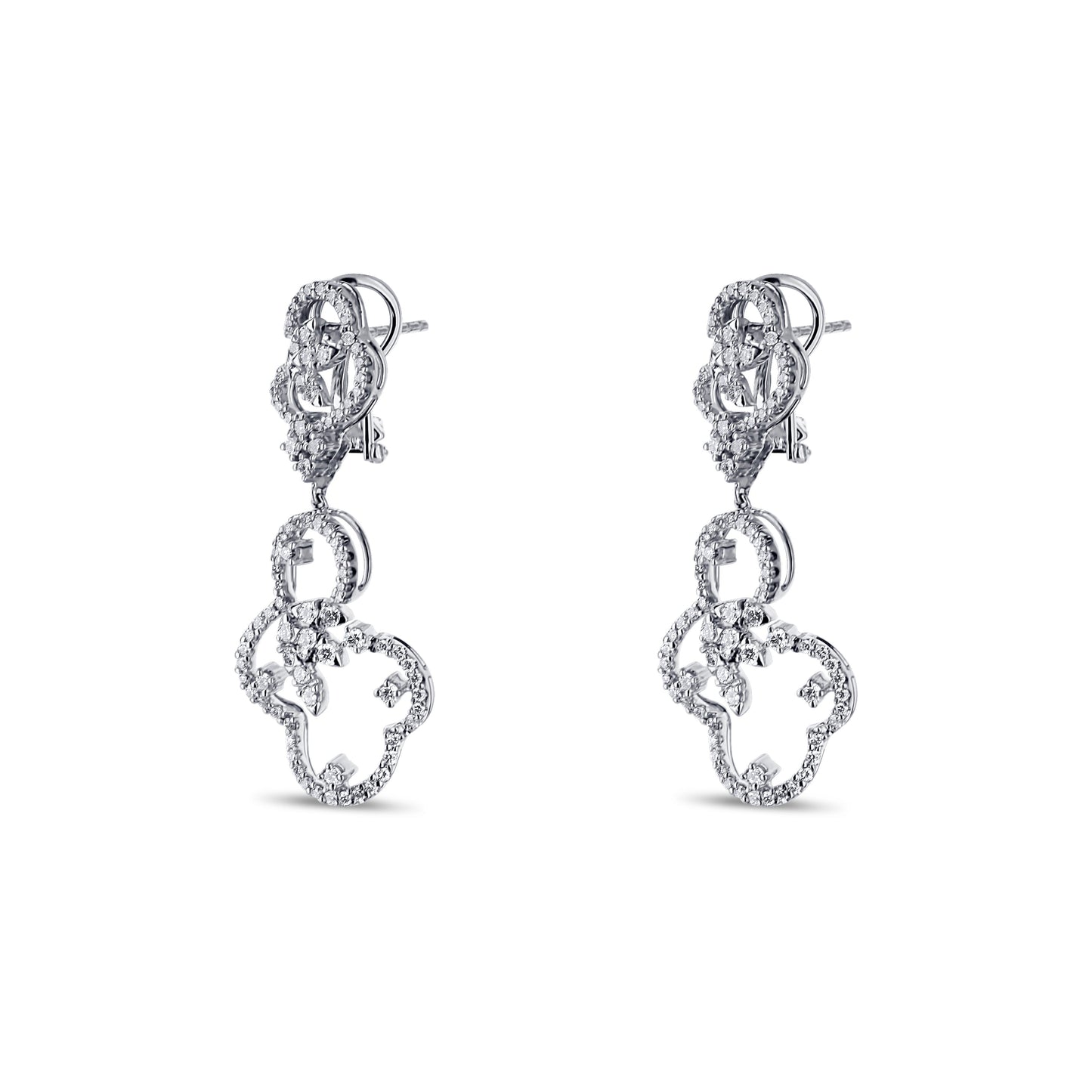 18K White Gold Cloud Diamond Earrings